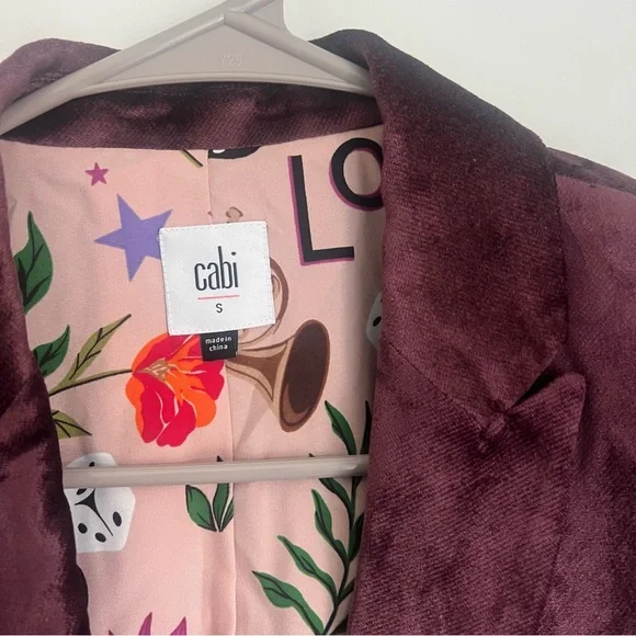 CAbi Velvet Williams Blazer Jacket Single Breasted Women's Size Small - Picture 4 of 8